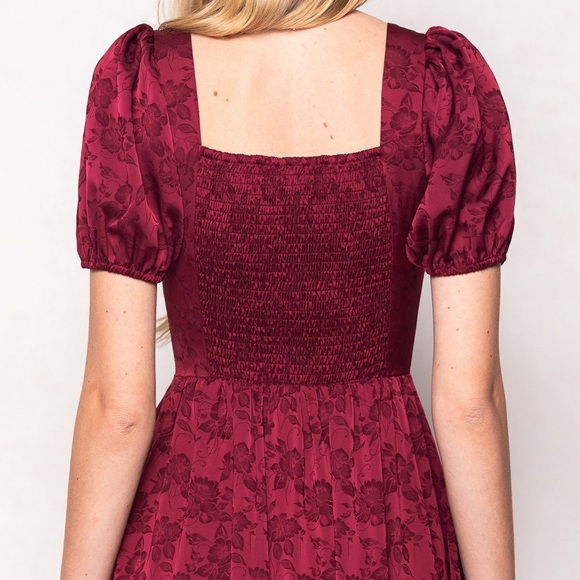 Women's Burgundy Floral Maxi Dress M - Picture 9 of 12